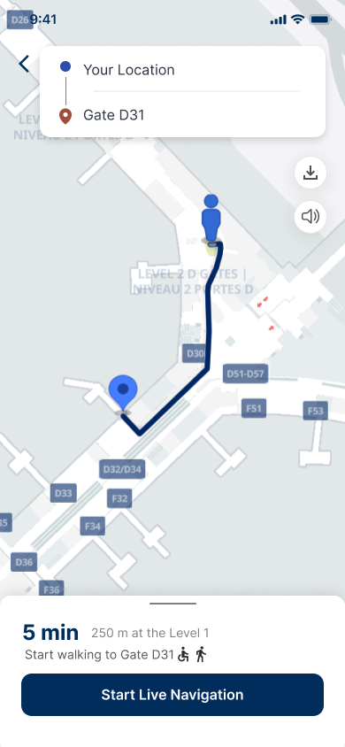 Airwise Live Navigation Screen